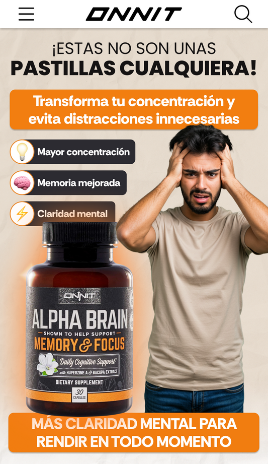 Nootrópico Alpha Brain - Capacidad cerebral aumentada en menos de 15 días